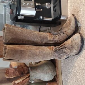 leather, riding style boots